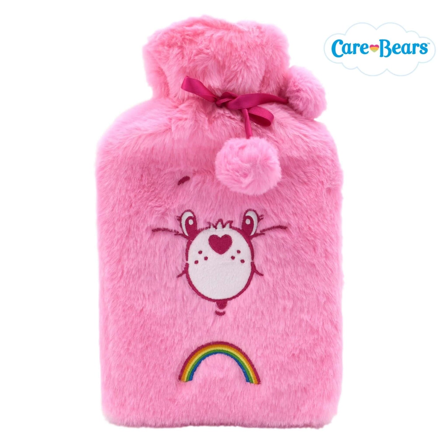 Care Bears Hot Water Bottle 1L with Synthetic Fur Cover- Cheer Bear