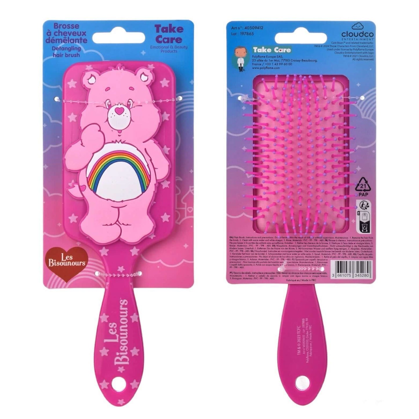 Care Bears Pink Cheer Bear Hairbrush