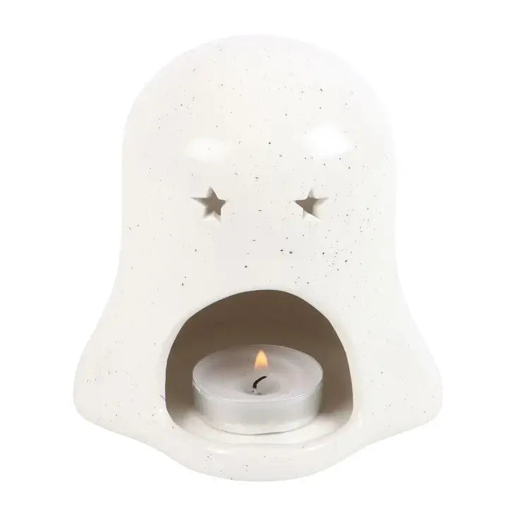 Ghost Shaped Halloween Tealight Candle Holder with Pumpkin