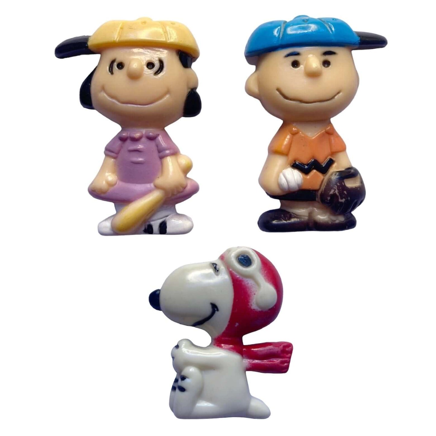 Vintage Set of Three Snoopy, Charlie Brown and Lucy Fridge Magnets