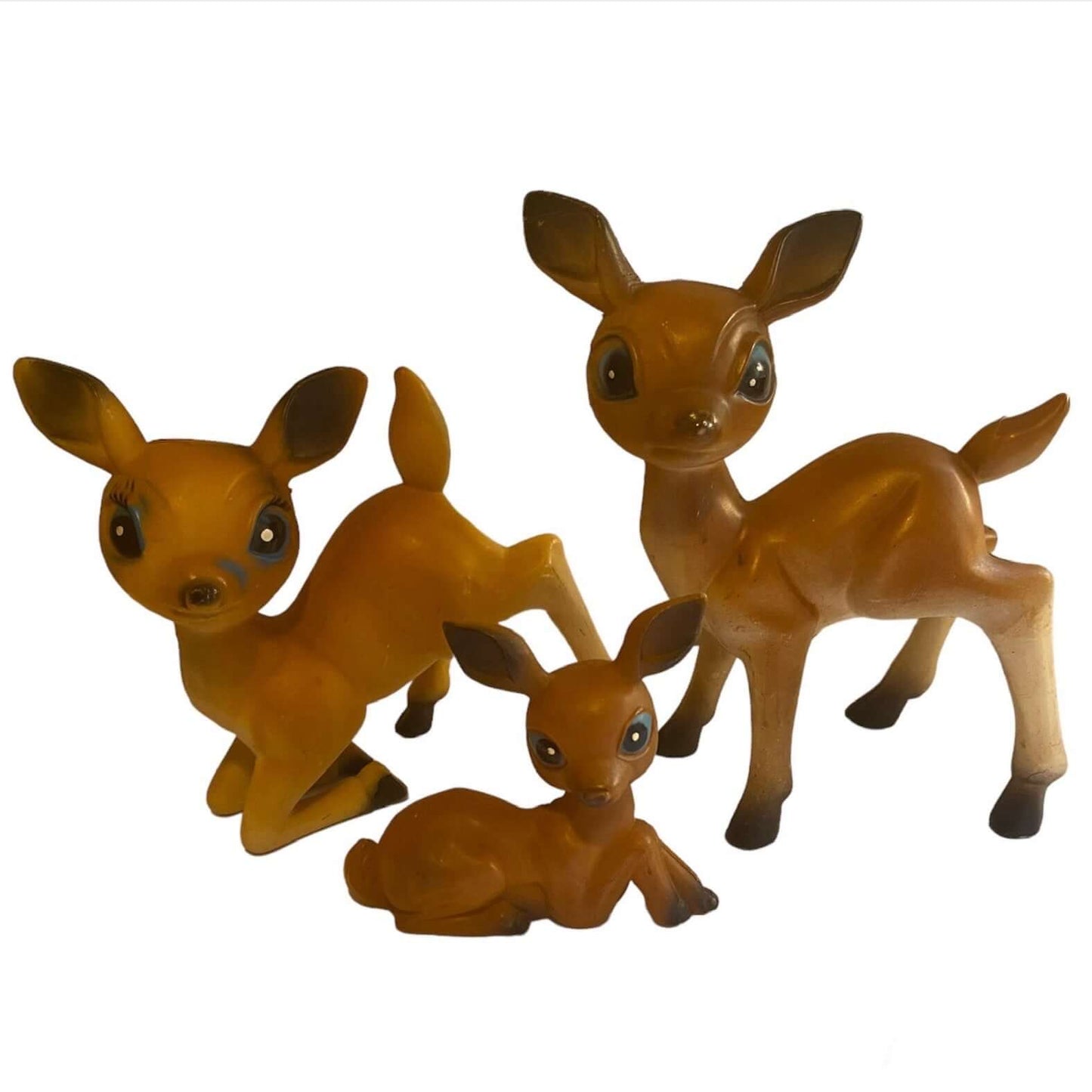 Vintage Hard Plastic Deer Family of Three Figurines