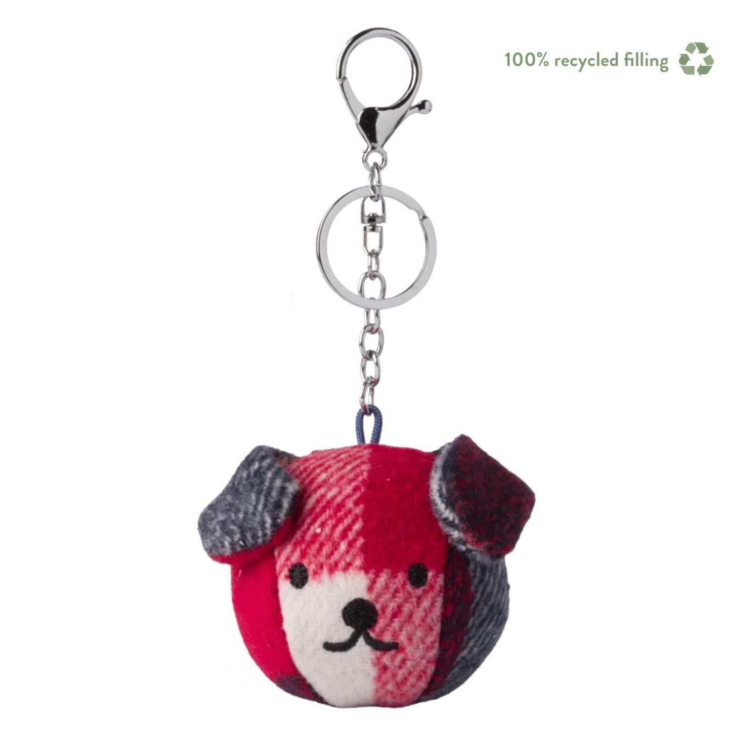 Snuffy Blue and Red Check Tartan Bag Hanger / Keyring