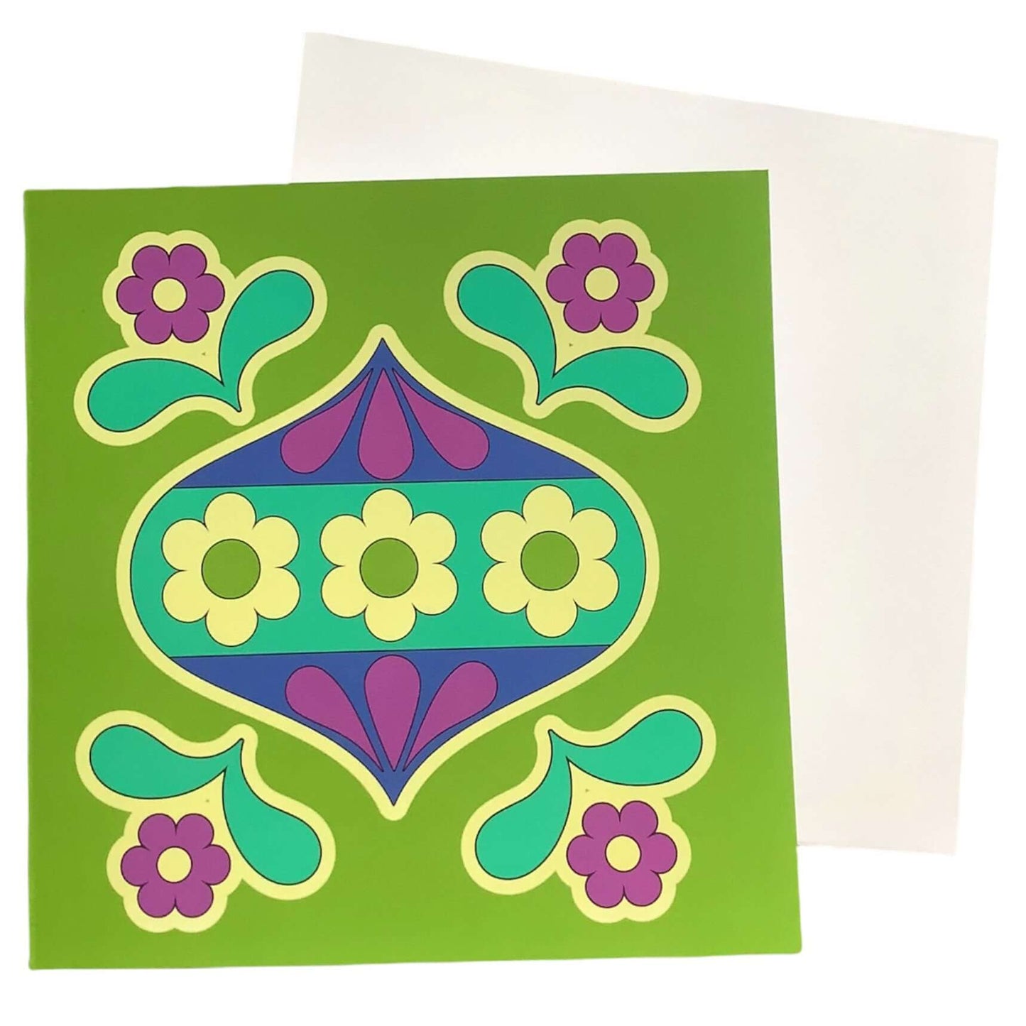 Alice Apple Retro Christmas Cards- Blue / Green