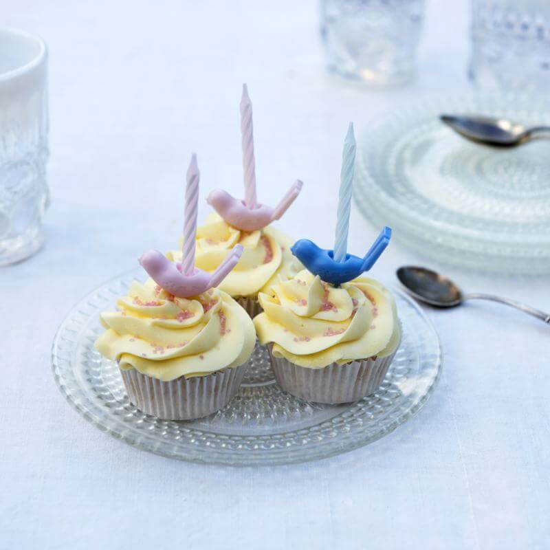 Pastel Bird Cake Candleholders