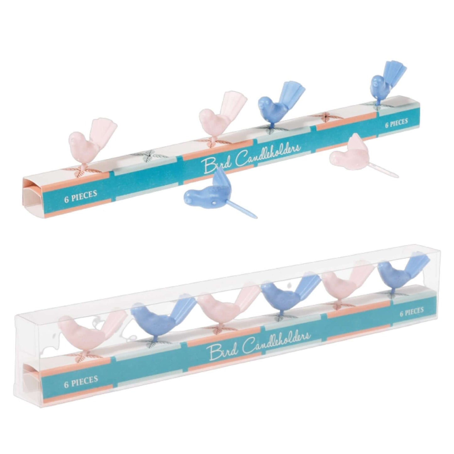 Pastel Bird Cake Candleholders