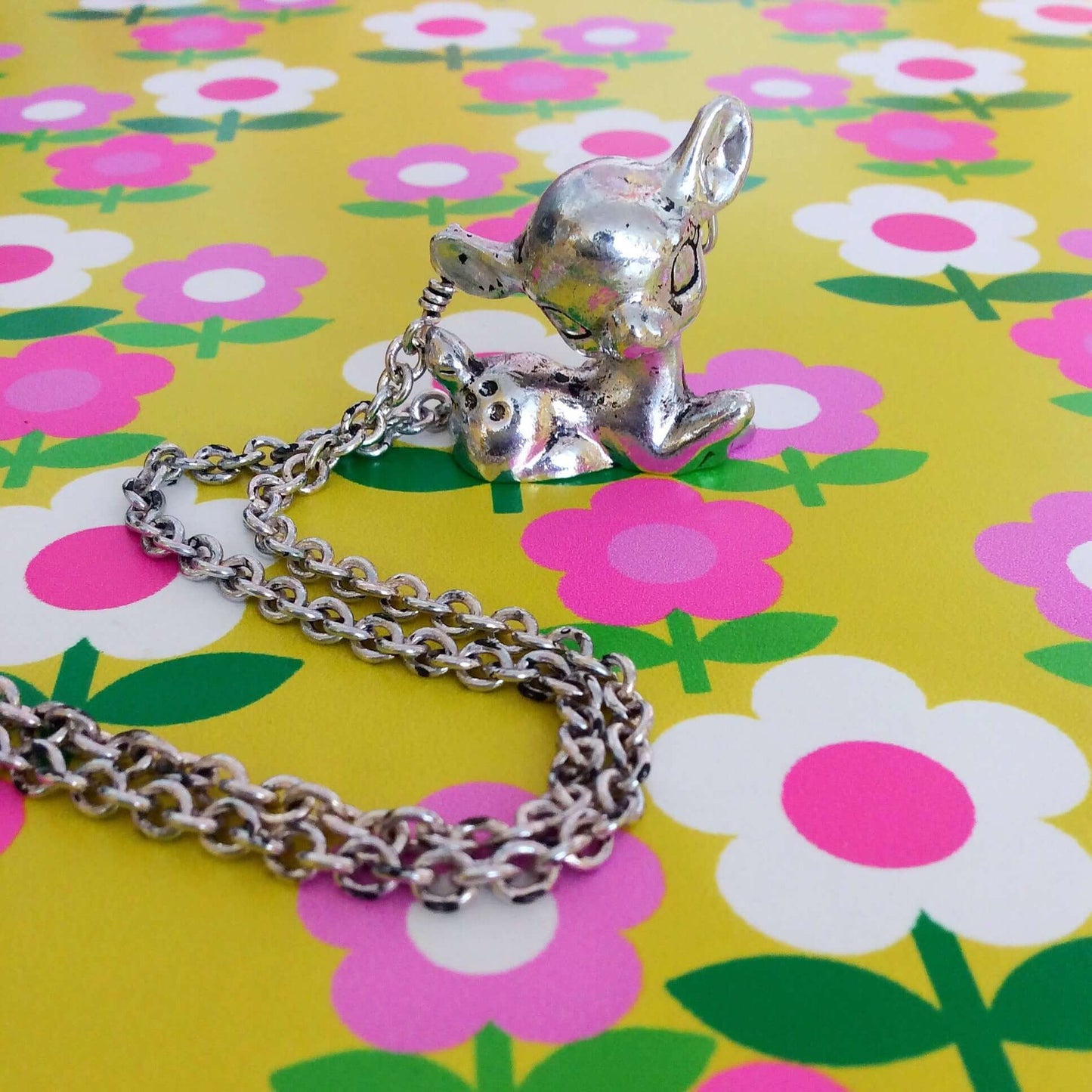 Retro Sitting Deer Silver Tone Pendant £15 Five Little Diamonds