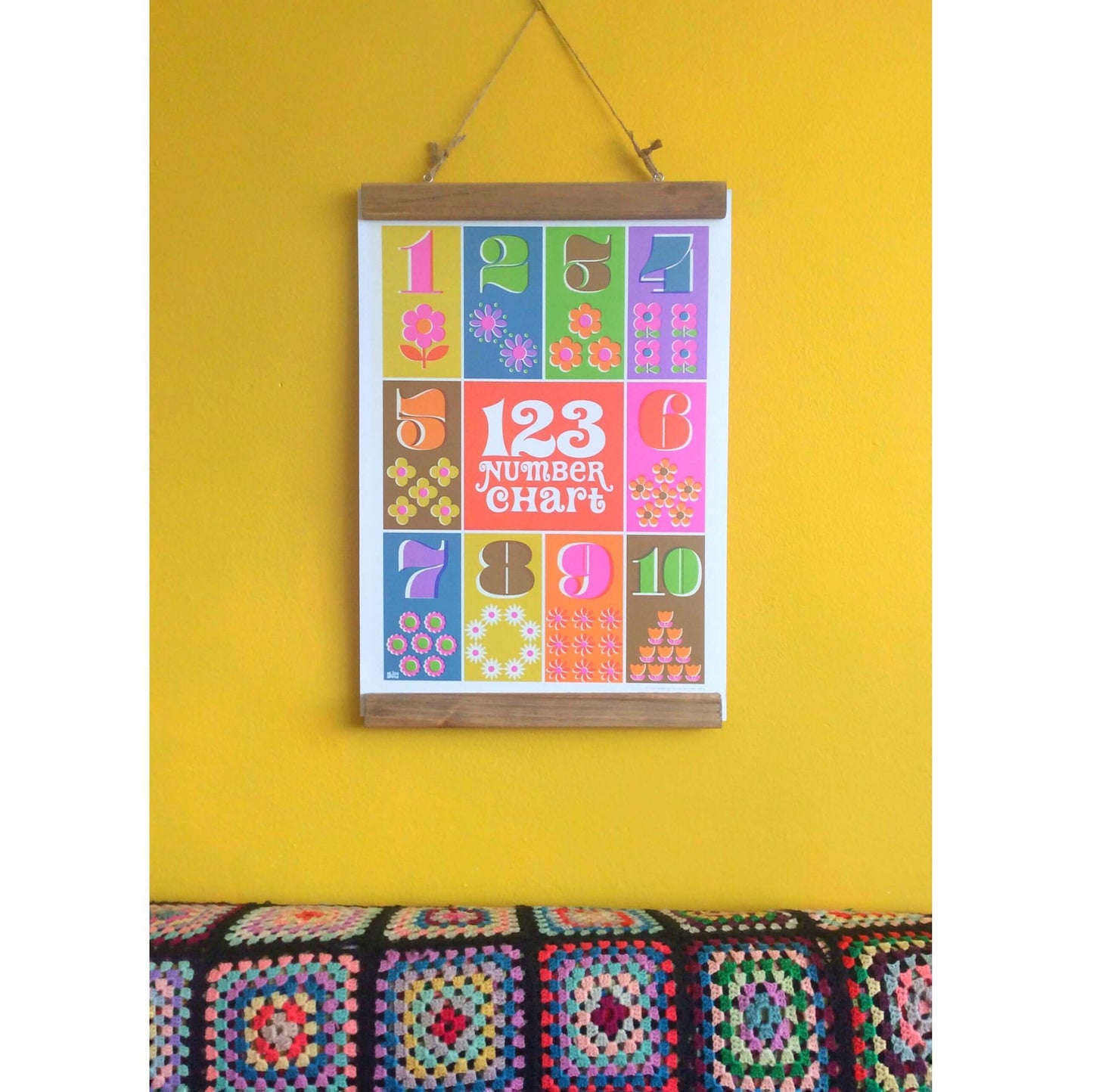 A3 Retro Number Chart Poster £9 Five Little Diamonds