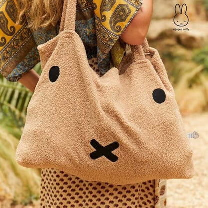 100% Recycled Miffy Shopping Tote Bag- Beige
