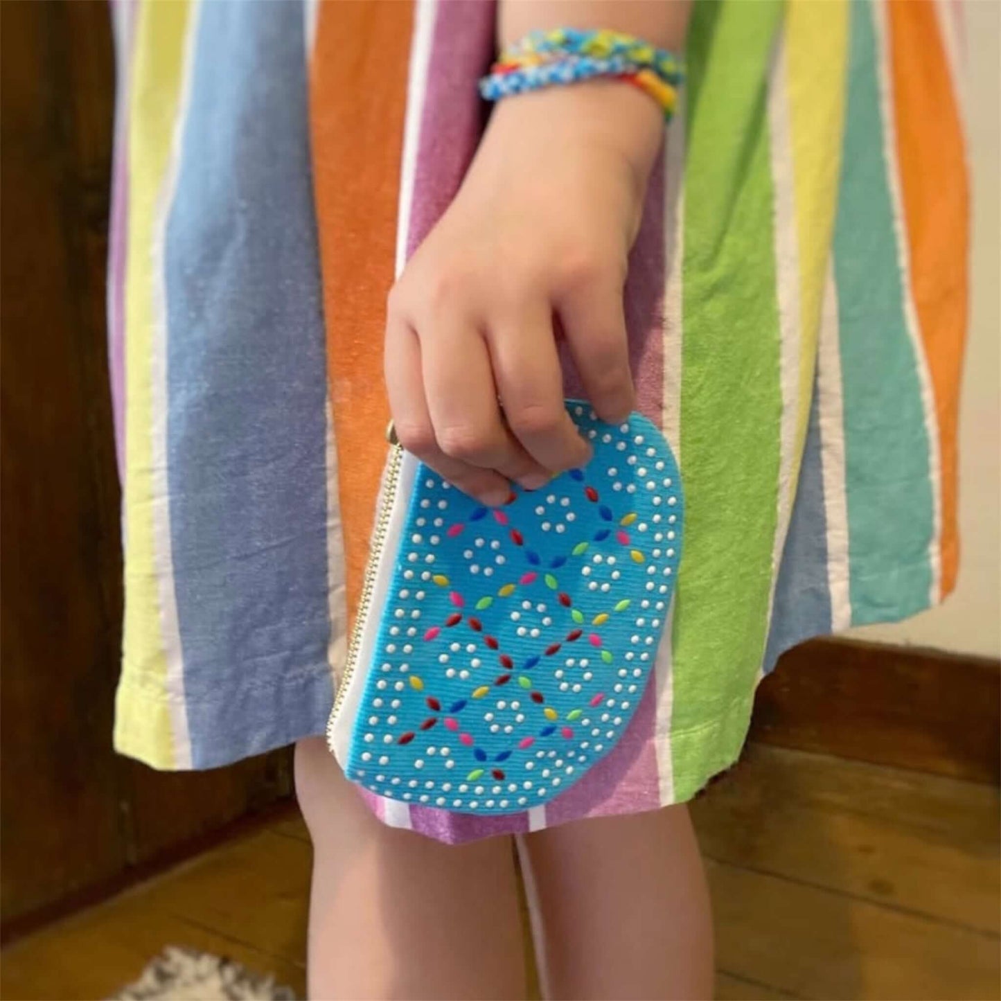 Blue Beaded Purse