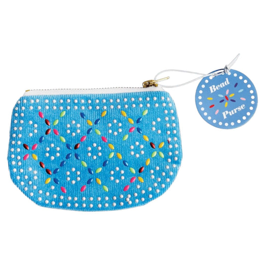 Blue Beaded Purse