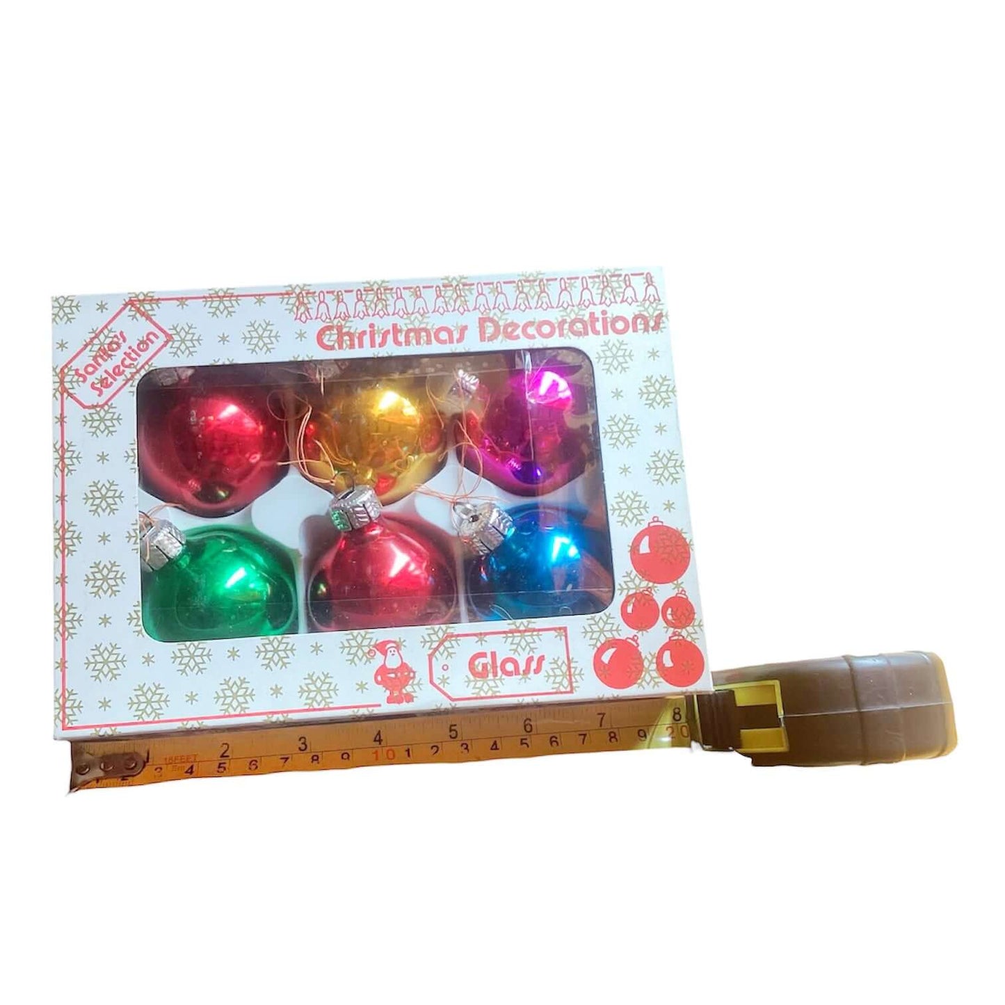 Vintage Santa’s Selection Glass Christmas Tree Ornaments