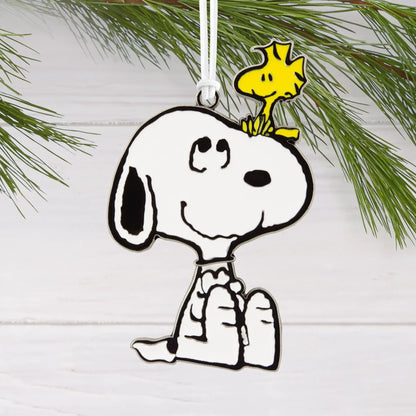 Peanuts Moving Metal Snoopy & Woodstock Ornament