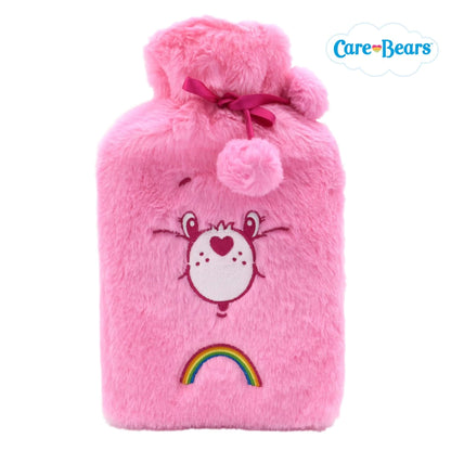Care Bears Hot Water Bottle 1L with Synthetic Fur Cover- Cheer Bear