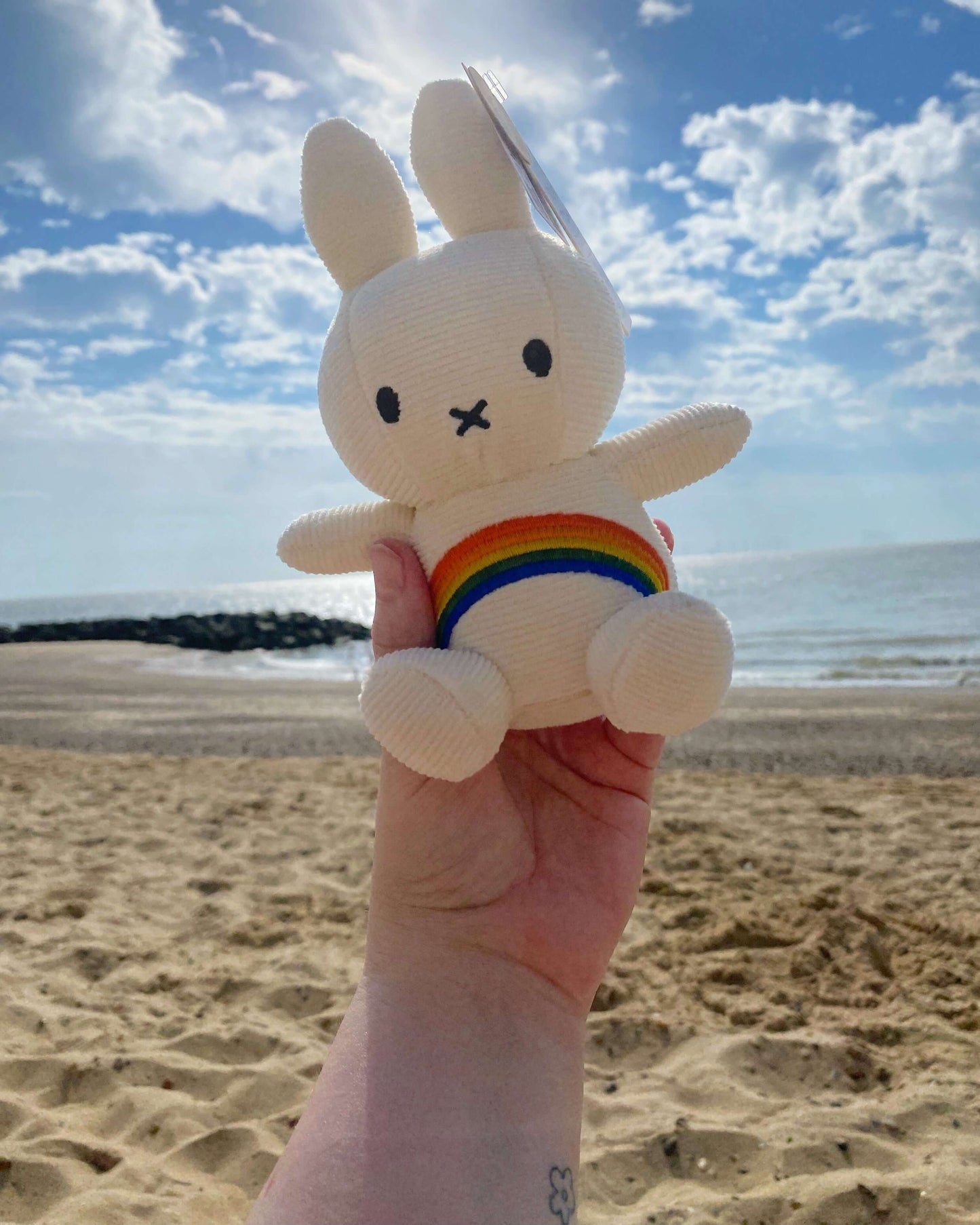 18cm Corduroy Miffy Plush- Rainbow