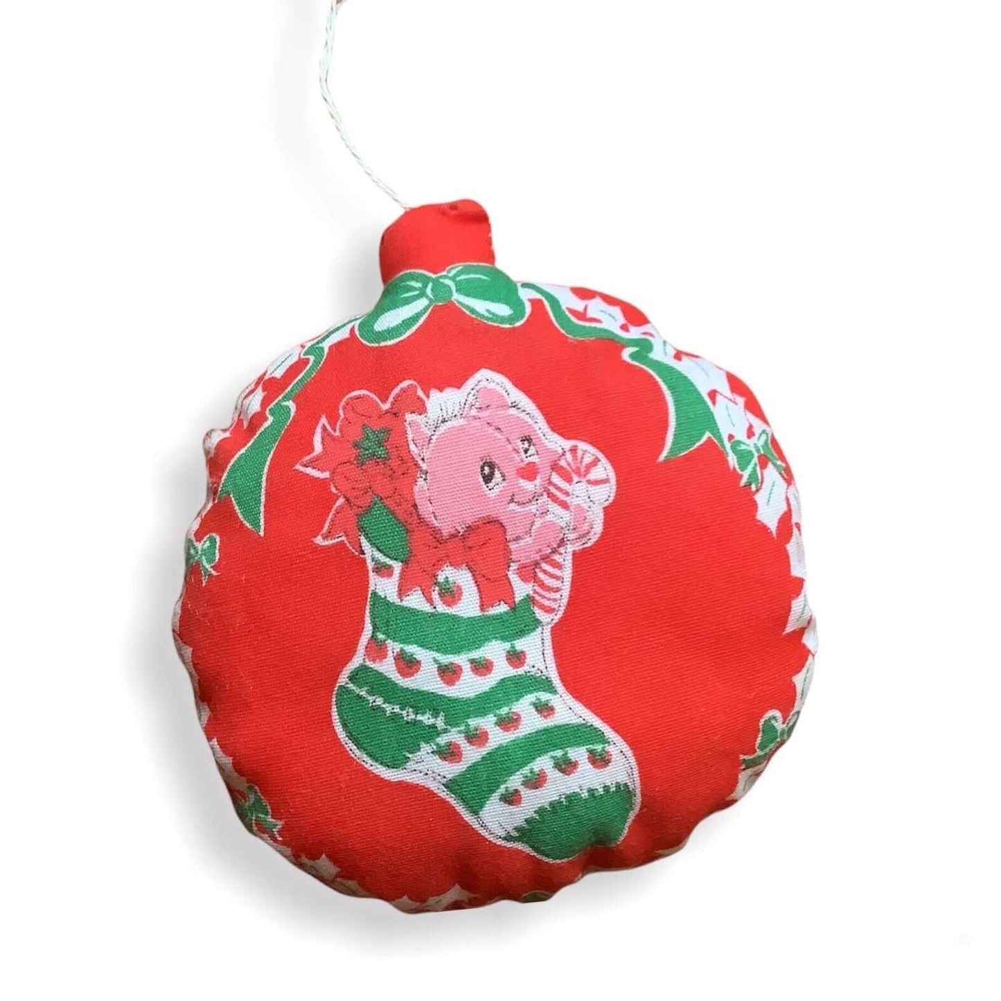 Vintage Strawberry Shortcake Custard the Cat Fabric Christmas Tree Decoration