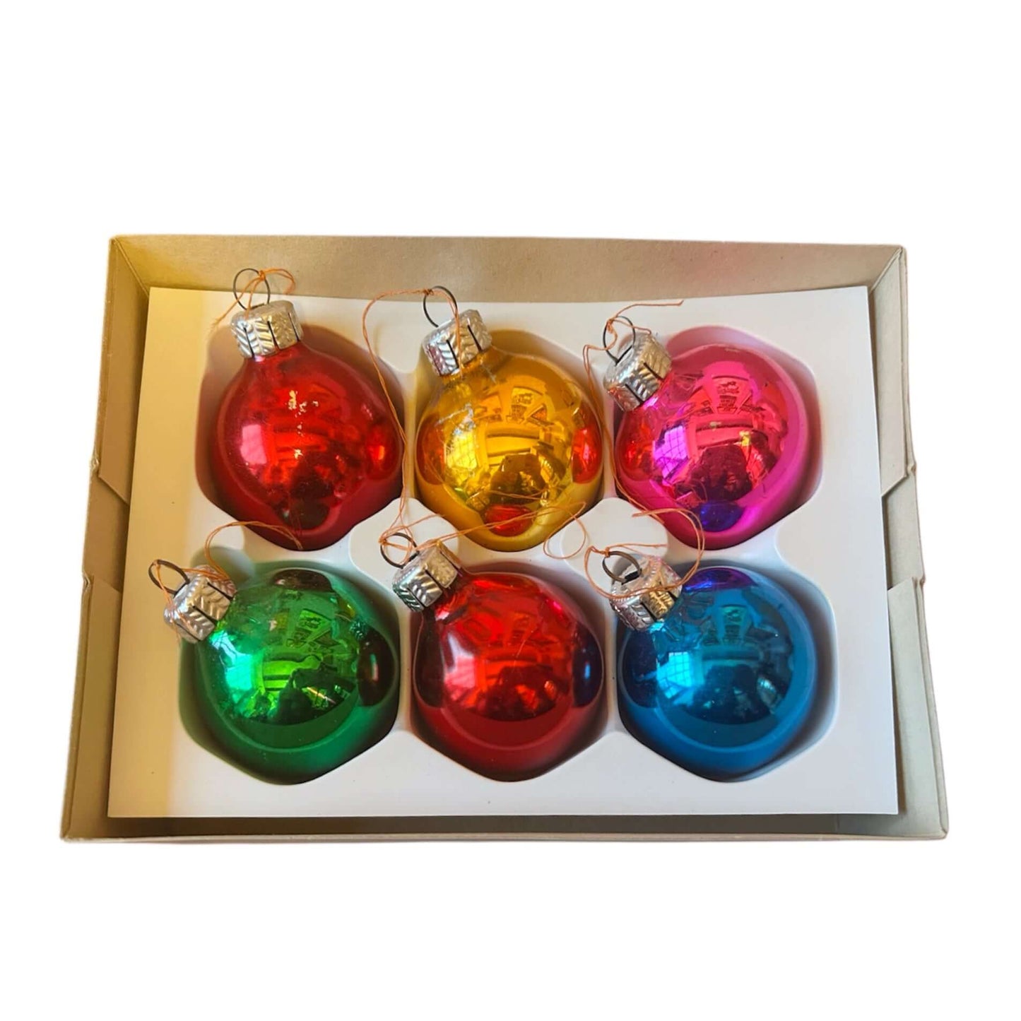 Vintage Santa’s Selection Glass Christmas Tree Ornaments