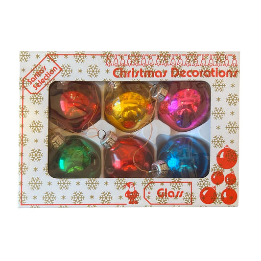 Vintage Santa’s Selection Glass Christmas Tree Ornaments