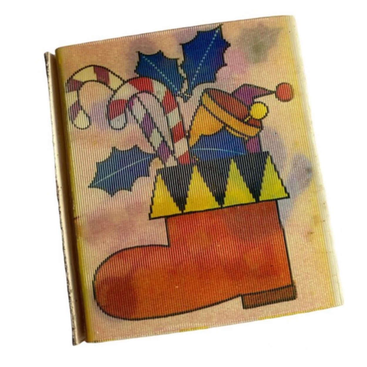 Vintage 3D Lenticular Hologram Matchbox- Christmas Bells / Stocking