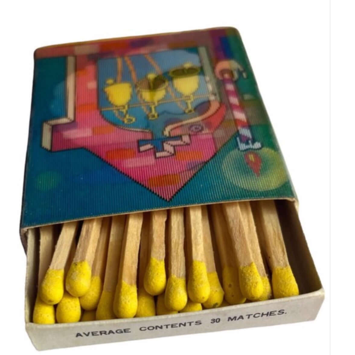 Vintage 3D Lenticular Hologram Matchbox- Christmas Bells / Stocking