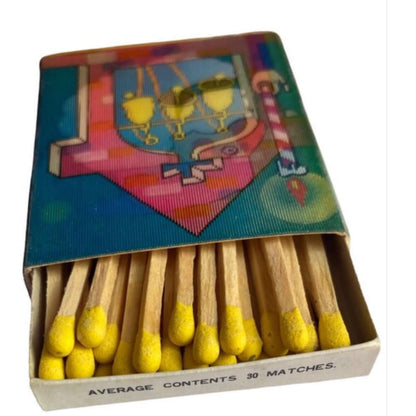 Vintage 3D Lenticular Hologram Matchbox- Christmas Bells / Stocking