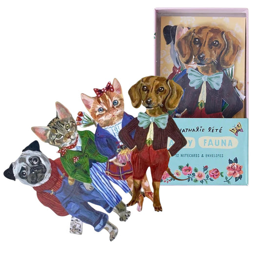 Fancy Fauna Set of 12 Notecards