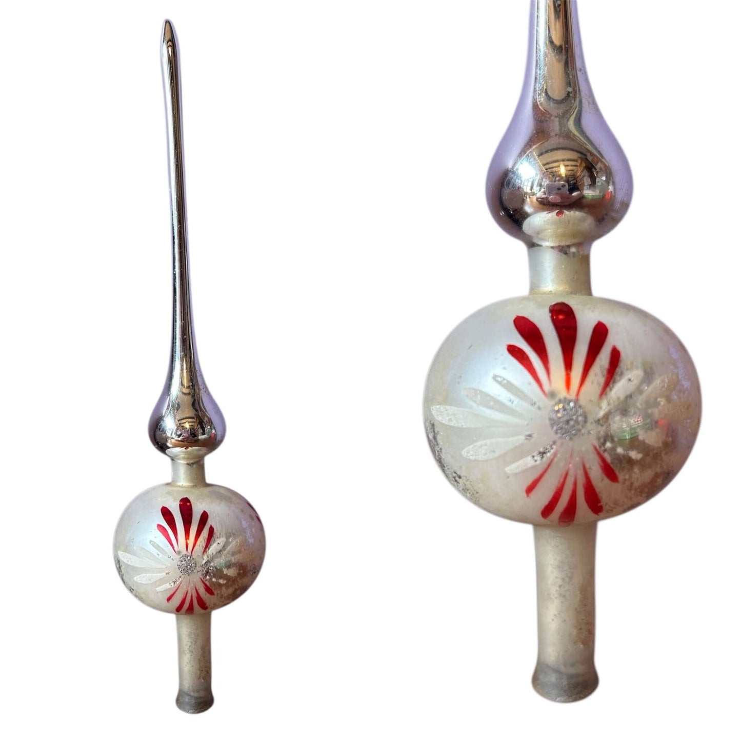 Vintage Mercury Glass Christmas Tree Topper Spire