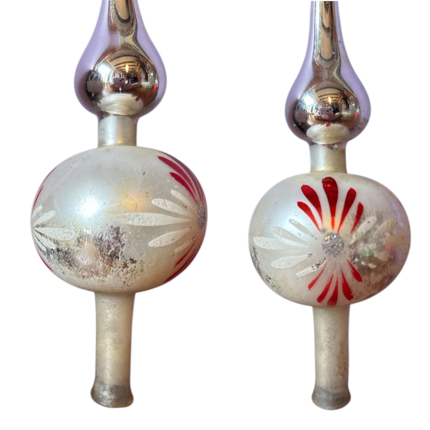 Vintage Mercury Glass Christmas Tree Topper Spire