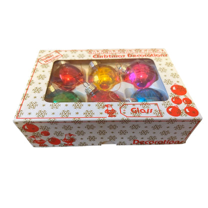 Vintage Santa’s Selection Glass Christmas Tree Ornaments