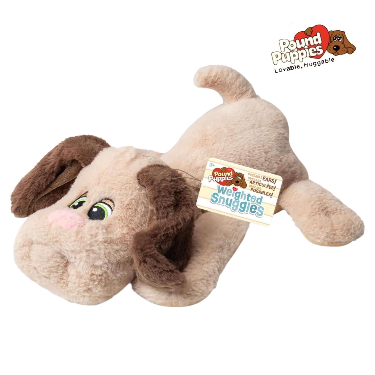 Pound Puppies Weighted Snuggles- Tan with Long Ears