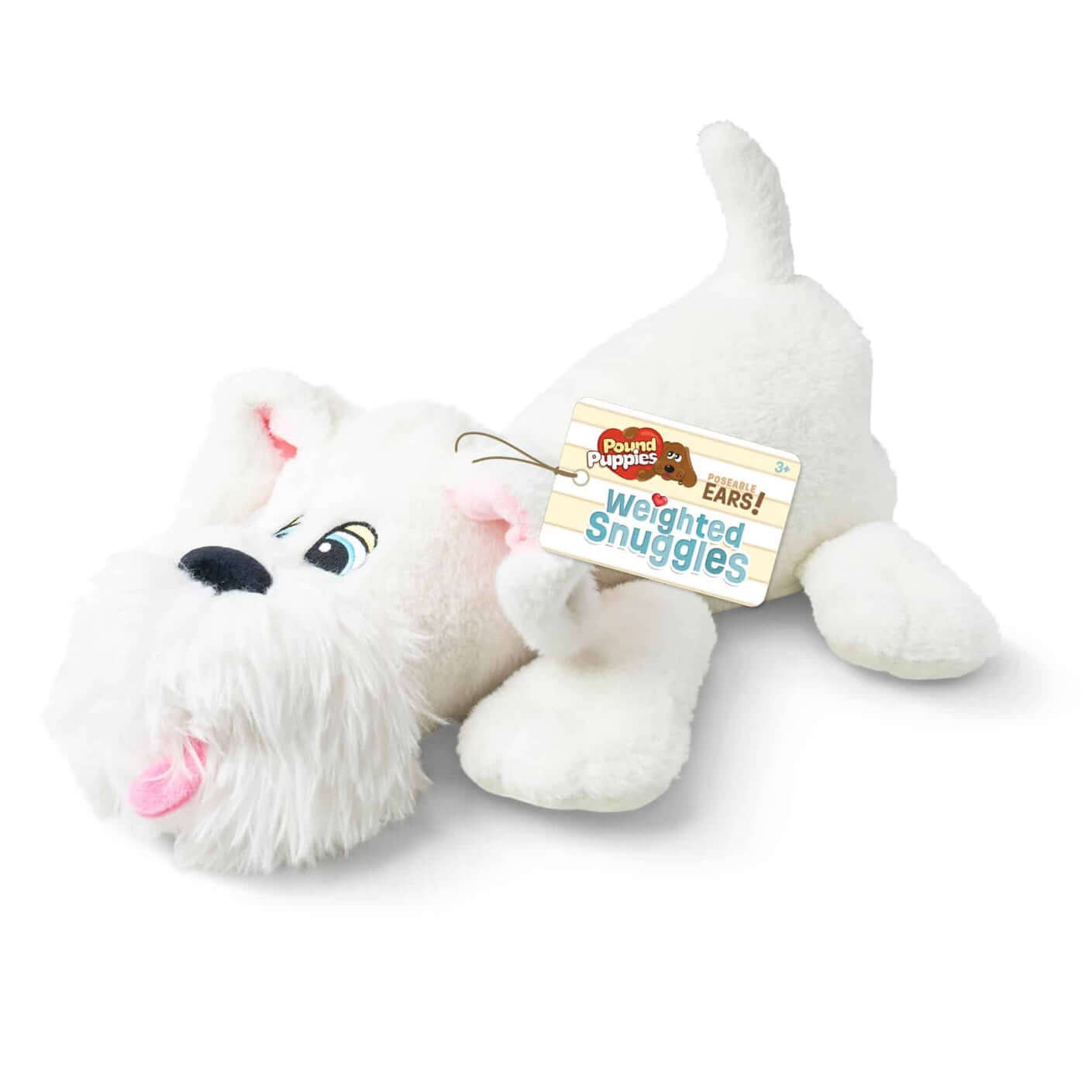 Pound Puppies Weighted Snuggles- White with Fluffy Beard