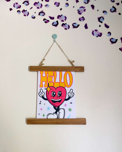 Cartoon “Hello” Heart Cartoon Kids Print- 21 x 30cm