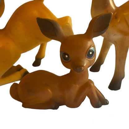 Vintage Hard Plastic Deer Family of Three Figurines