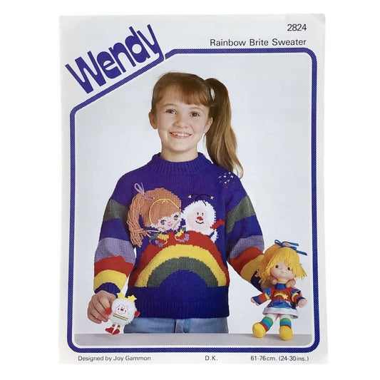 Vintage Original 1980's Wendy Rainbow Brite Sweater Pattern