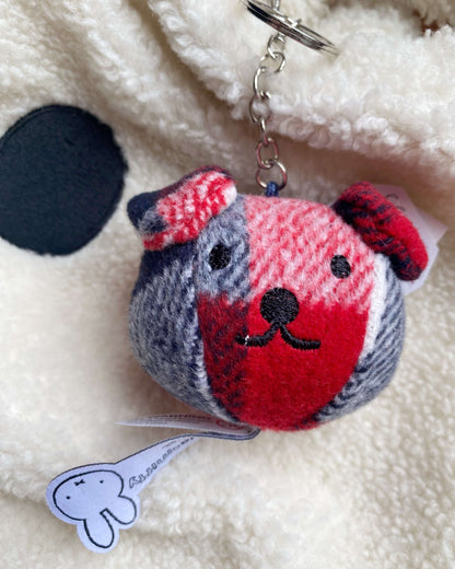 Snuffy Blue and Red Check Tartan Bag Hanger / Keyring