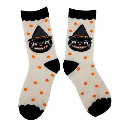 Halloween Retro Cat Socks