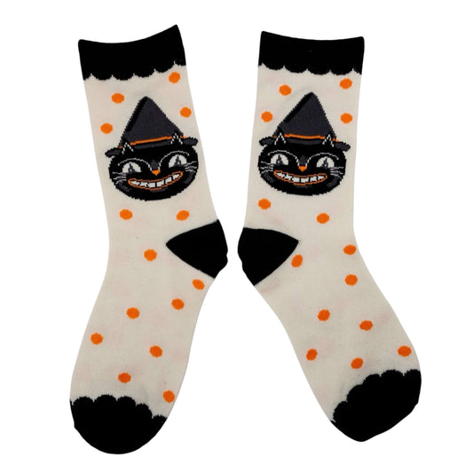 Halloween Retro Cat Socks