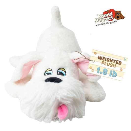 Pound Puppies Weighted Snuggles- White with Fluffy Beard
