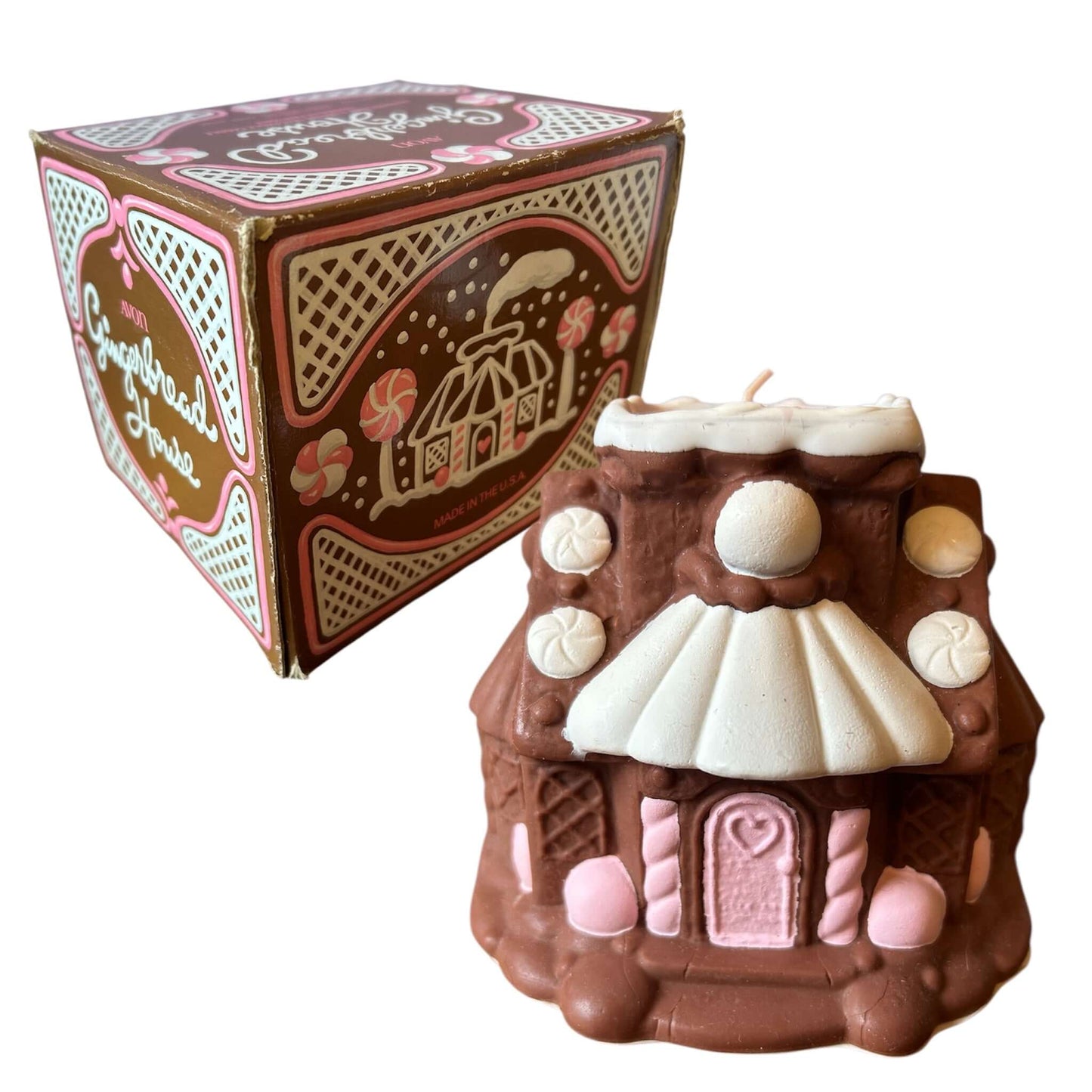 Vintage Avon Large Gingerbread House Christmas Candle