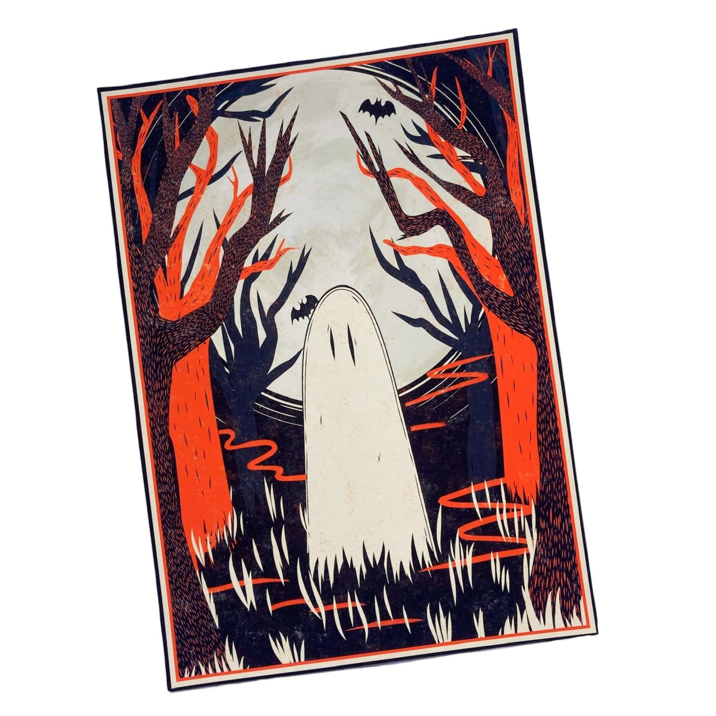 Halloween “Ghost in the Moonlight” Vintage Inspired A5 Print