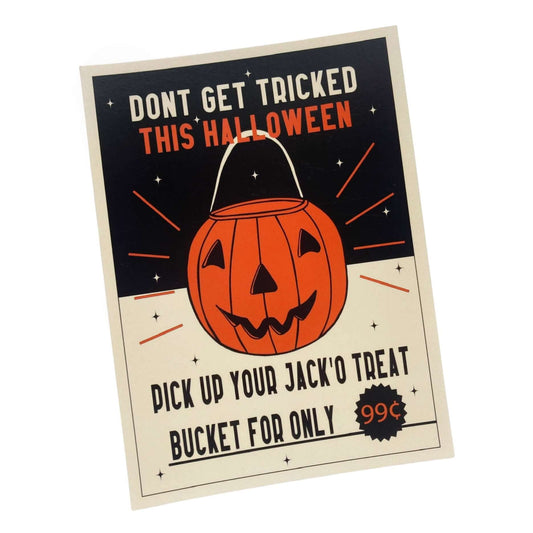 Halloween “Don't Get Tricked Jack'O” Vintage Inspired Postcard