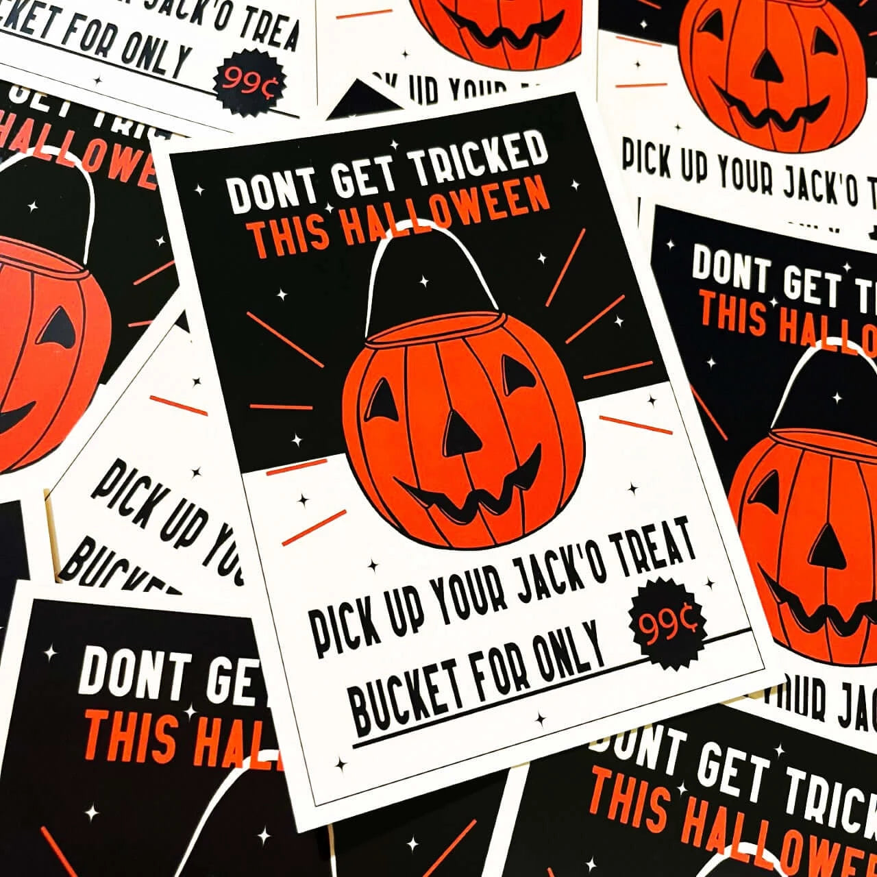 Halloween “Don't Get Tricked Jack'O” Vintage Inspired Postcard