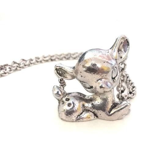 Retro Sitting Deer Silver Tone Pendant £15 Five Little Diamonds