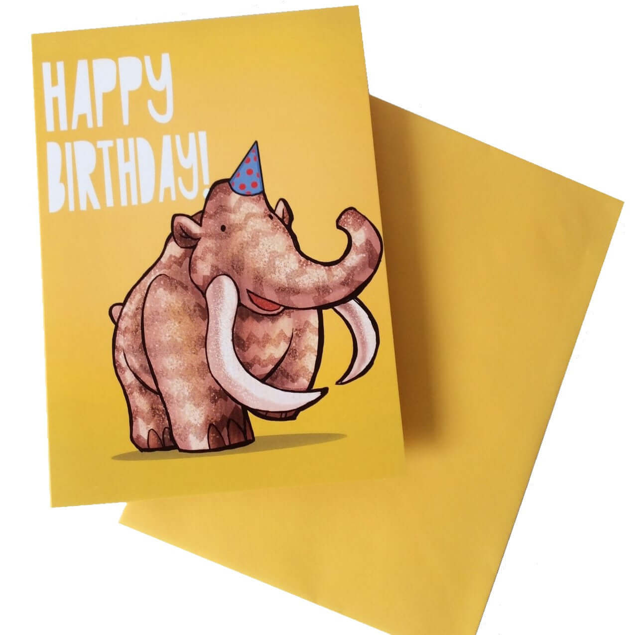 Happy Birthday Mammoth Card £2 Five Little Diamonds