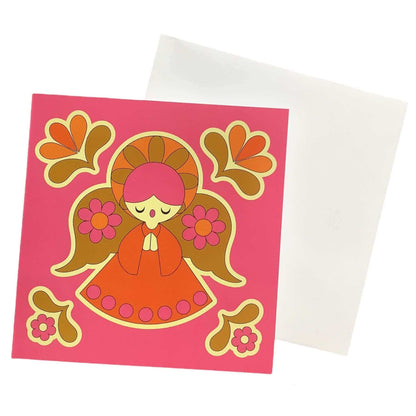 Alice Apple Retro Christmas Cards- Pink / Orange