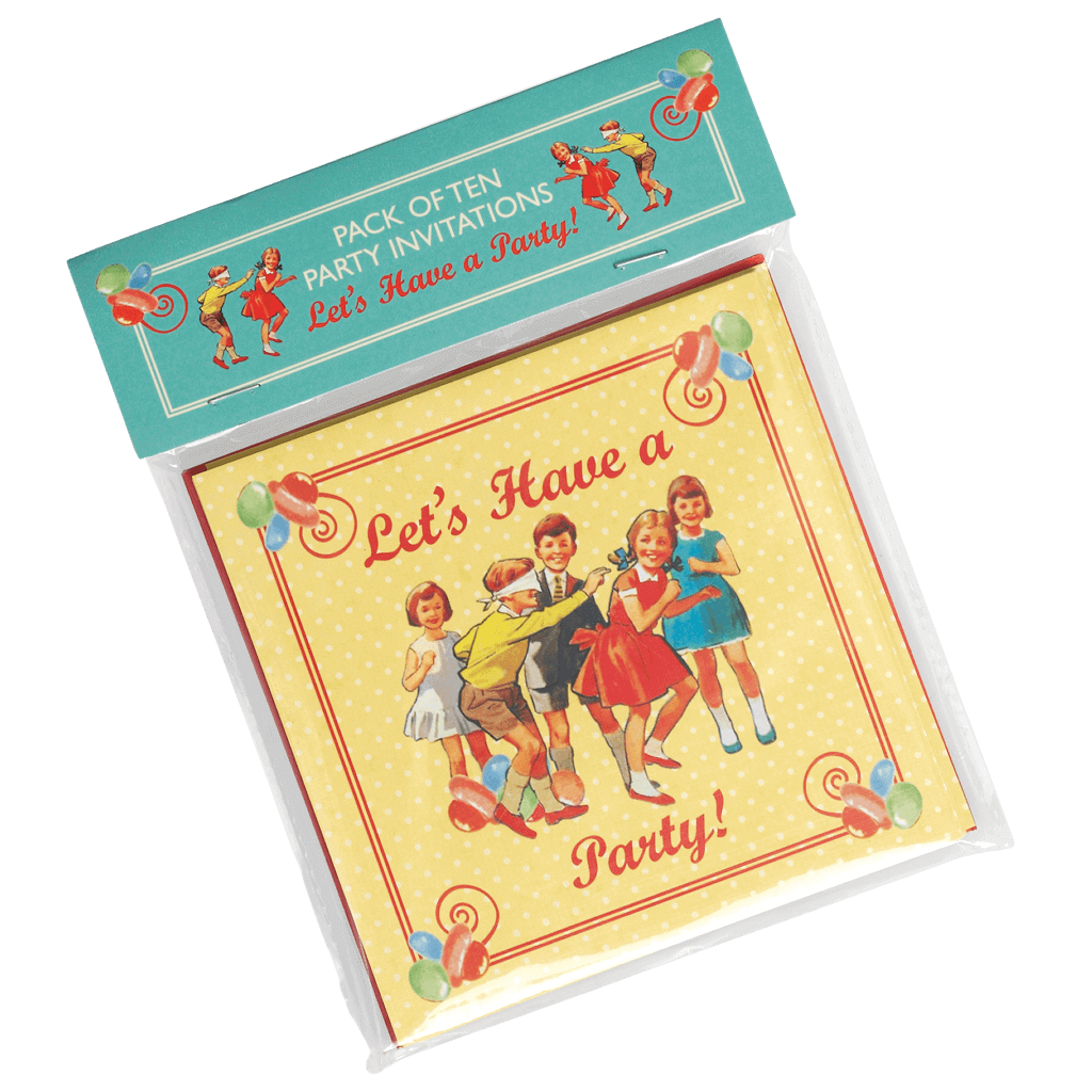 Set of 10 Vintage Style Party Invites