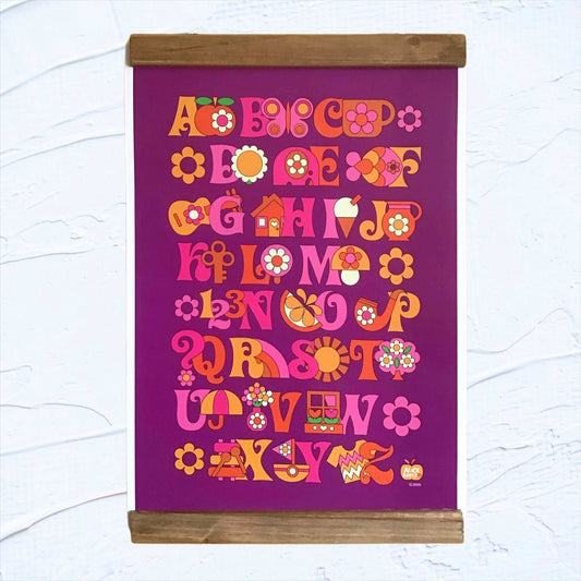 A3 Retro Alphabet Chart Poster