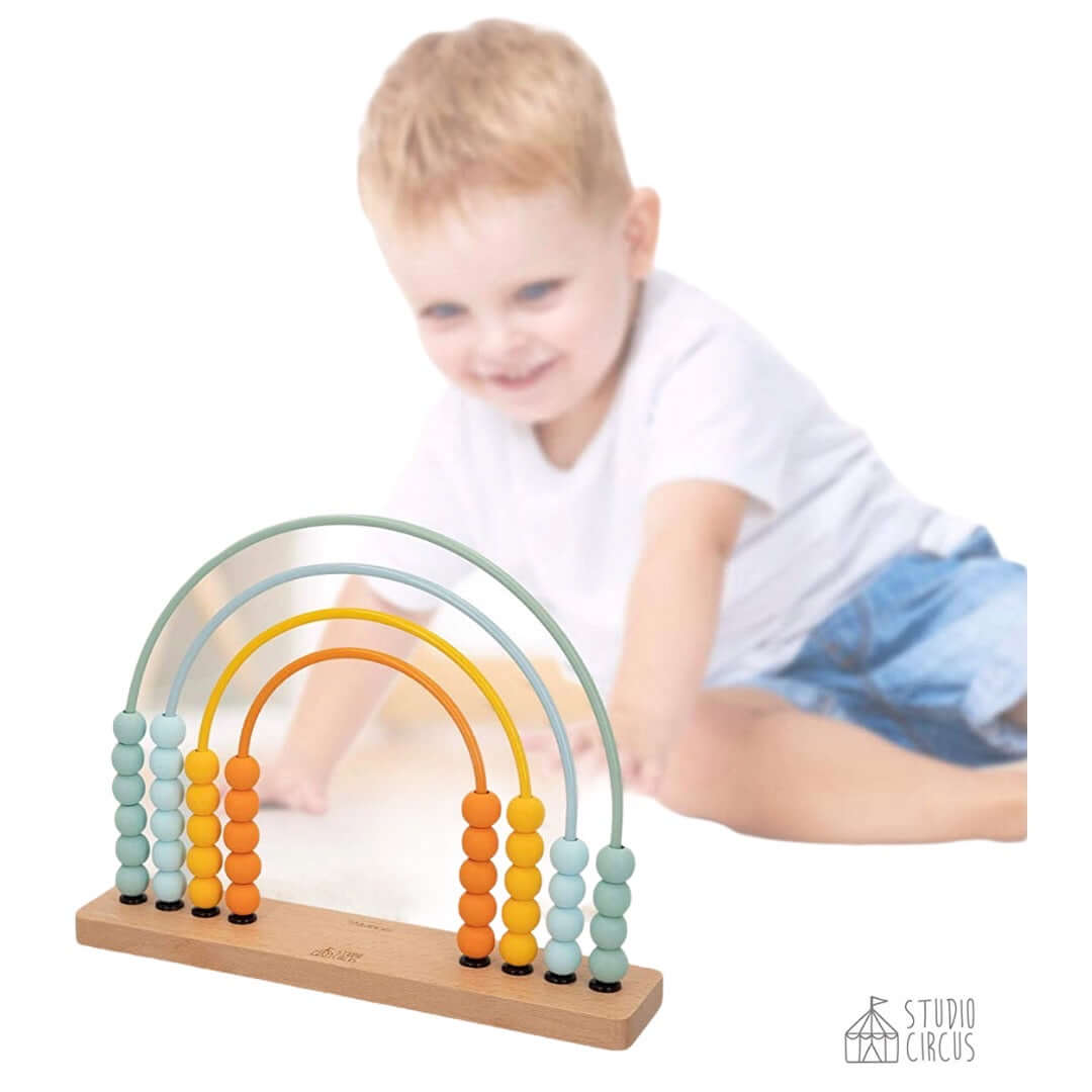 Rainbow Wooden Abacus- DAMAGED BOX