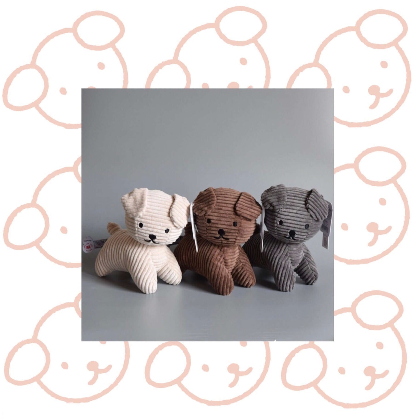 Snuffy Corduroy 17cm Plush- Charcoal