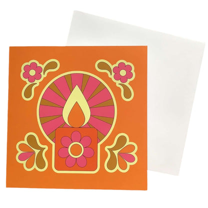 Alice Apple Retro Christmas Cards- Pink / Orange