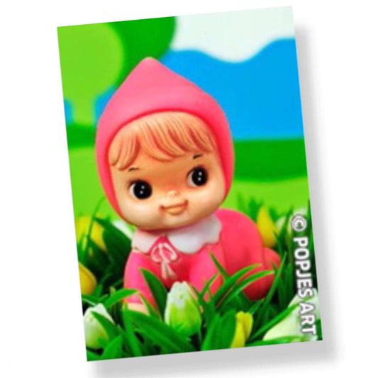 Hihi Retro Rubber Doll 'TWINS' Postcard